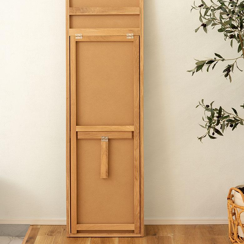 スタンド ミラー 壁掛け 鏡 オーク材 ナチュラル 約 W 43cm D 45cm H 158cm 姿見 全身 ウォール 飛散防止 おしゃれ 北欧 インテリア シンプル 西海岸風 91578 | 東谷 | 13