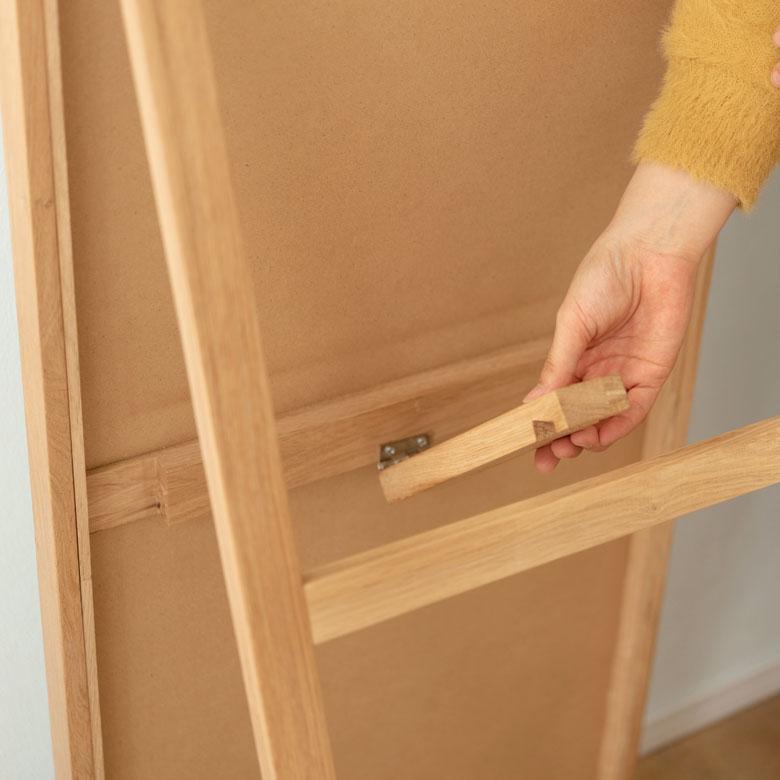 スタンド ミラー 壁掛け 鏡 オーク材 ナチュラル 約 W 43cm D 45cm H 158cm 姿見 全身 ウォール 飛散防止 おしゃれ 北欧 インテリア シンプル 西海岸風 91578 | 東谷 | 14