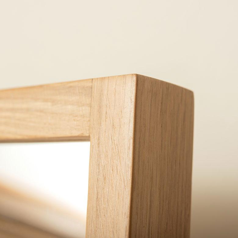 スタンド ミラー 壁掛け 鏡 オーク材 ナチュラル 約 W 43cm D 45cm H 158cm 姿見 全身 ウォール 飛散防止 おしゃれ 北欧 インテリア シンプル 西海岸風 91578 | 東谷 | 18