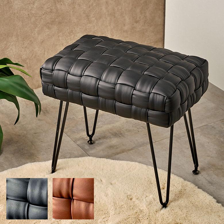 スツール ソフトレザー 椅子 イス 座面高 48cm オットマン 家具 インテリア チェア 1人 掛け 1P コンパクト 腰掛け リゾート おしゃれ 北欧 西海岸風 91579 | 東谷