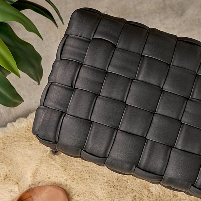 スツール ソフトレザー 椅子 イス 座面高 48cm オットマン 家具 インテリア チェア 1人 掛け 1P コンパクト 腰掛け リゾート おしゃれ 北欧 西海岸風 91579 | 東谷 | 04