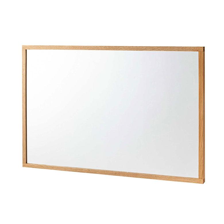 鏡 壁掛け ミラー 長方形 オーク材 ナチュラル 約 W 58cm D 3cm H 88cm ウォール 飛散防止 デコレーション おしゃれ 北欧 インテリア シンプル 西海岸風 91581 | 東谷 | 18