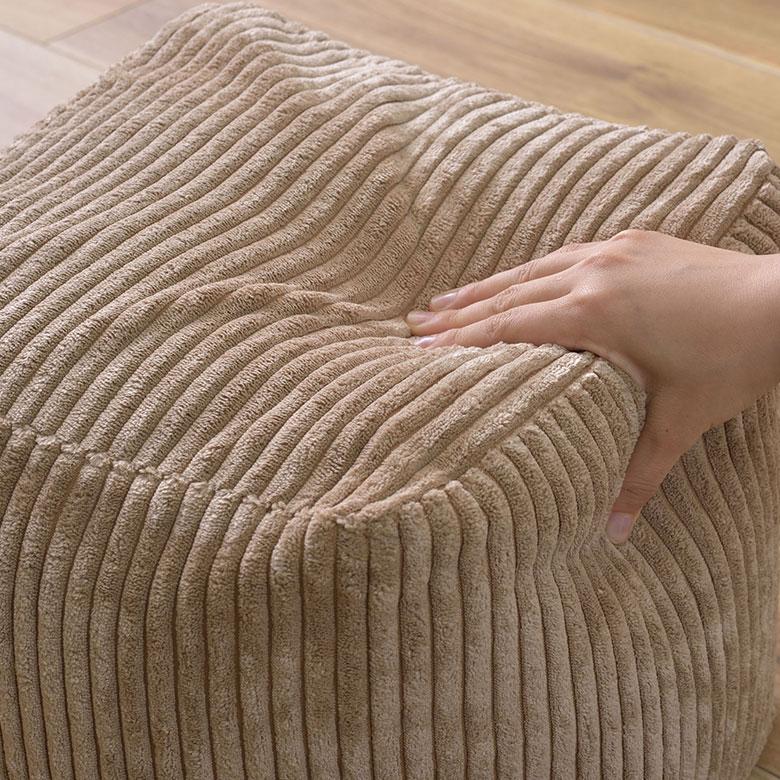 ビーズ クッション キューブ 座椅子 プフ オットマン スツール コーデュロイ ミニ 抱き 1 一 人用 スクエア 四角 家具 インテリア おしゃれ 北欧 西海岸風 91583 | 東谷 | 19