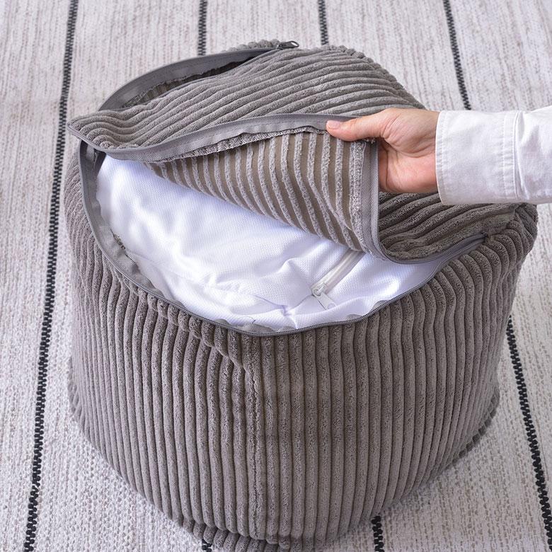 ビーズ クッション キューブ 座椅子 プフ オットマン スツール コーデュロイ ミニ 抱き 1 一 人用 スクエア 四角 家具 インテリア おしゃれ 北欧 西海岸風 91583 | 東谷 | 21