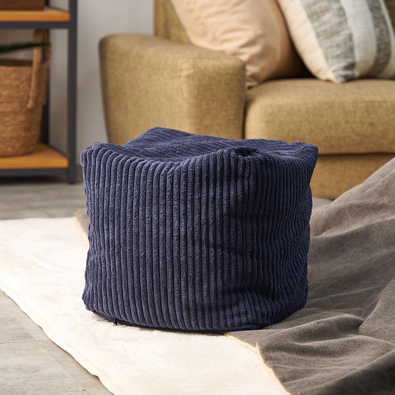 ビーズ クッション キューブ 座椅子 プフ オットマン スツール コーデュロイ ミニ 抱き 1 一 人用 スクエア 四角 家具 インテリア おしゃれ 北欧 西海岸風 91583 | 東谷 | 04