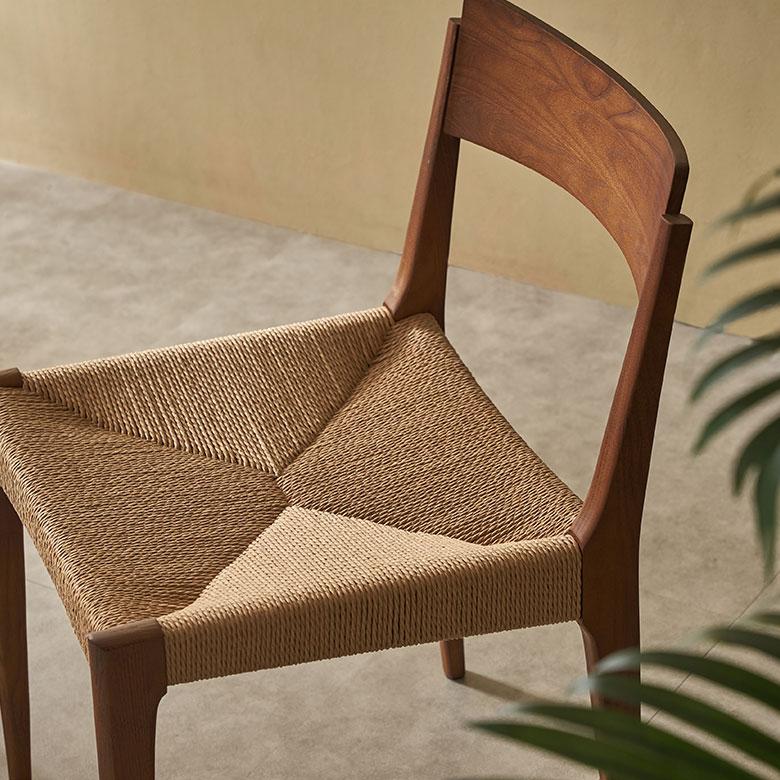 チェア ダイニング 単品 リビング 天然木 ペーパーコード 座面高 45cm シンプル 家具 インテリア 食卓 椅子 1人 掛け 1P 用 おしゃれ 北欧 西海岸風 91584 | 東谷 | 03