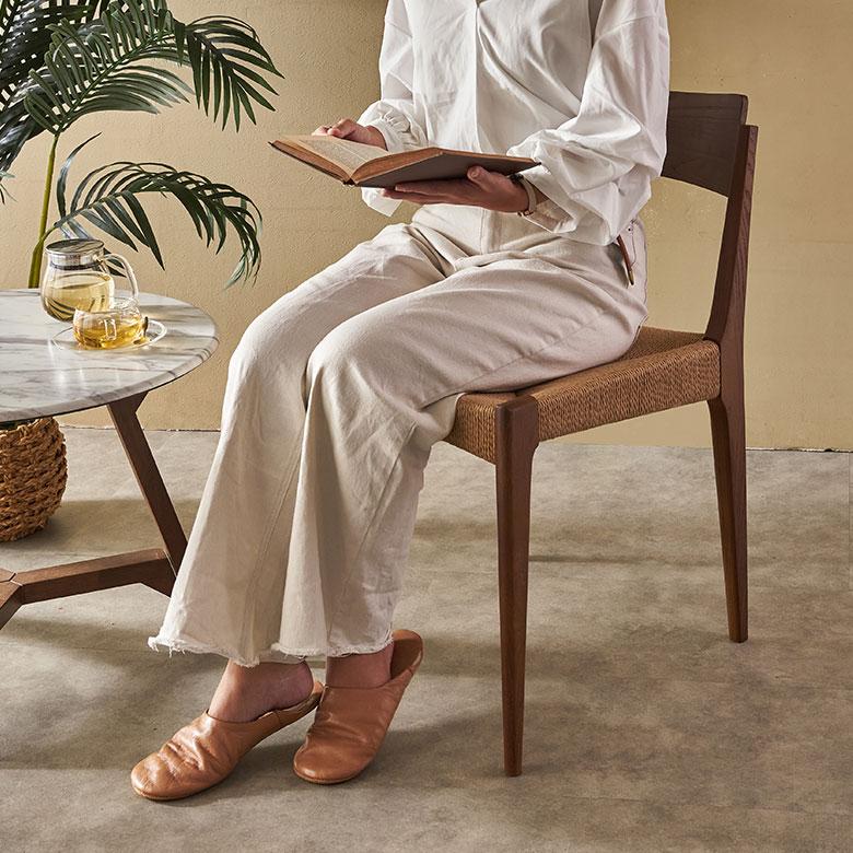 チェア ダイニング 単品 リビング 天然木 ペーパーコード 座面高 45cm シンプル 家具 インテリア 食卓 椅子 1人 掛け 1P 用 おしゃれ 北欧 西海岸風 91584 | 東谷 | 04