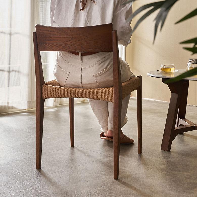 チェア ダイニング 単品 リビング 天然木 ペーパーコード 座面高 45cm シンプル 家具 インテリア 食卓 椅子 1人 掛け 1P 用 おしゃれ 北欧 西海岸風 91584 | 東谷 | 06