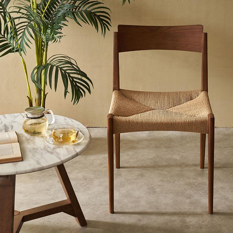 チェア ダイニング 単品 リビング 天然木 ペーパーコード 座面高 45cm シンプル 家具 インテリア 食卓 椅子 1人 掛け 1P 用 おしゃれ 北欧 西海岸風 91584 | 東谷 | 09