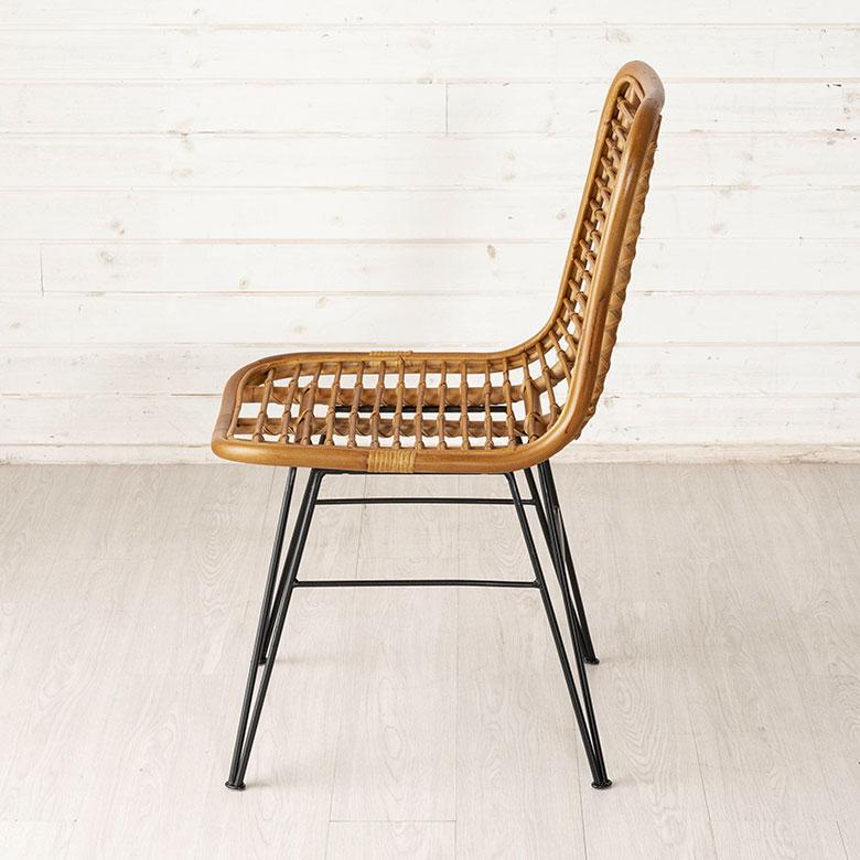 チェア ラタン ダイニング 単品 リビング 籐 ベージュ 座面高 42cm 家具 インテリア 食卓 椅子 1人 掛け 1P 用 リゾート おしゃれ 北欧 西海岸風 91589 | 東谷 | 14