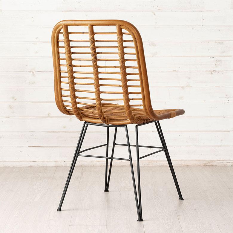 チェア ラタン ダイニング 単品 リビング 籐 ベージュ 座面高 42cm 家具 インテリア 食卓 椅子 1人 掛け 1P 用 リゾート おしゃれ 北欧 西海岸風 91589 | 東谷 | 15