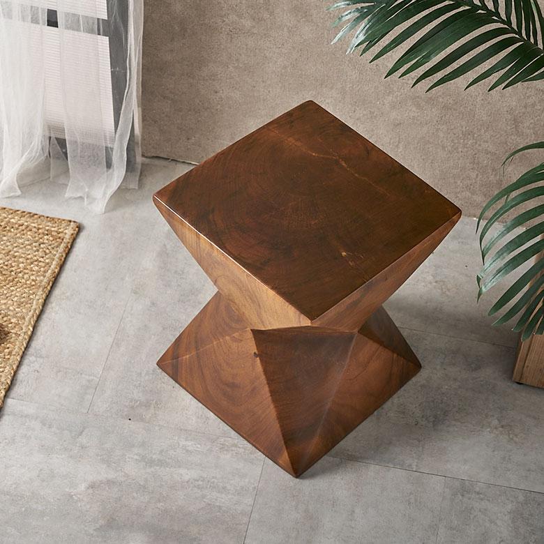 スツール サイド テーブル 椅子 イス ウッド 天然木 木製 座面高 42cm オットマン 家具 インテリア チェア 1人 掛け 1P 腰掛け おしゃれ 北欧 西海岸風 91590 | 東谷 | 06