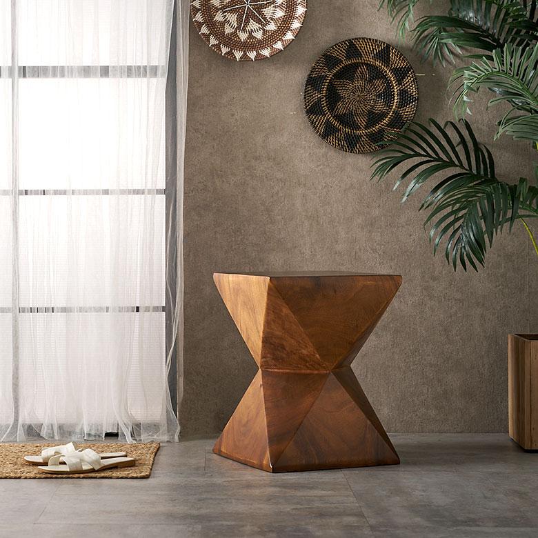 スツール サイド テーブル 椅子 イス ウッド 天然木 木製 座面高 42cm オットマン 家具 インテリア チェア 1人 掛け 1P 腰掛け おしゃれ 北欧 西海岸風 91590 | 東谷 | 08