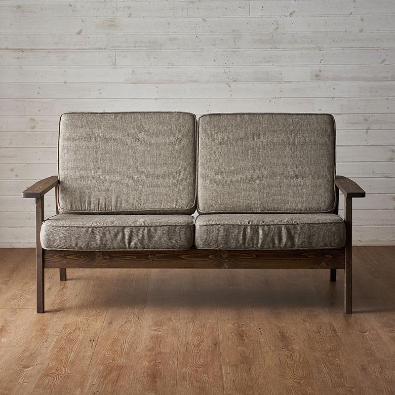 ソファ 2人 掛け 二人 2P 天然木 ウッド 木製 約 W 141cm D 75cm H 78cm ひじ掛け ファブリック リビング 北欧 おしゃれ 家具 インテリア 西海岸 91591 | 東谷 | 11