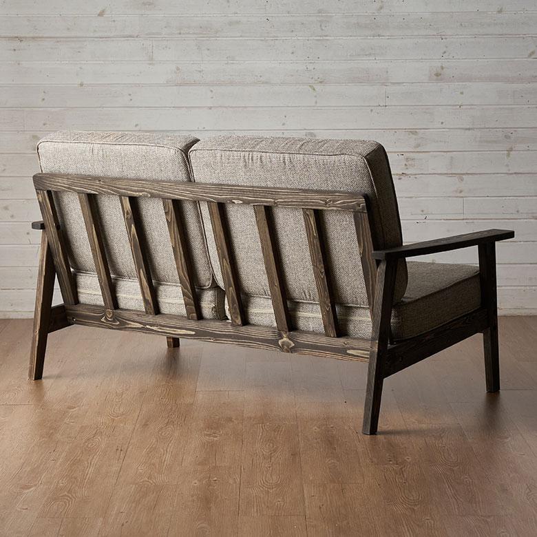 ソファ 2人 掛け 二人 2P 天然木 ウッド 木製 約 W 141cm D 75cm H 78cm ひじ掛け ファブリック リビング 北欧 おしゃれ 家具 インテリア 西海岸 91591 | 東谷 | 13