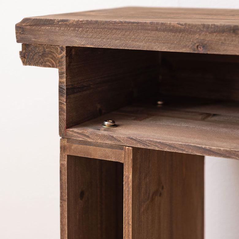 マントルピース 飾り棚 天然木 木製 杉 幅 100cm ディスプレイ コンソール 暖炉 装飾 収納 棚 アンティーク調 インテリア 家具 おしゃれ 北欧 西海岸風 91592 | 東谷 | 20