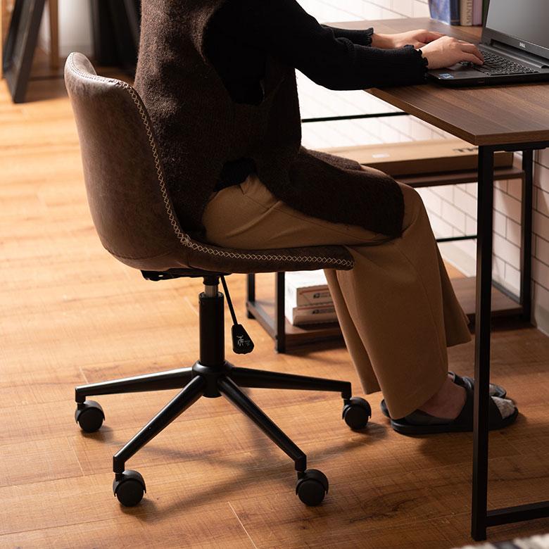 デスク チェア オフィス ワーキング 約 W 56cm D 58cm H 78-87cm SH45-54cm 在宅勤務 勉強 仕事 ソフトレザー 椅子 イス おしゃれ 北欧 家具 西海岸風 91594 | 東谷 | 06