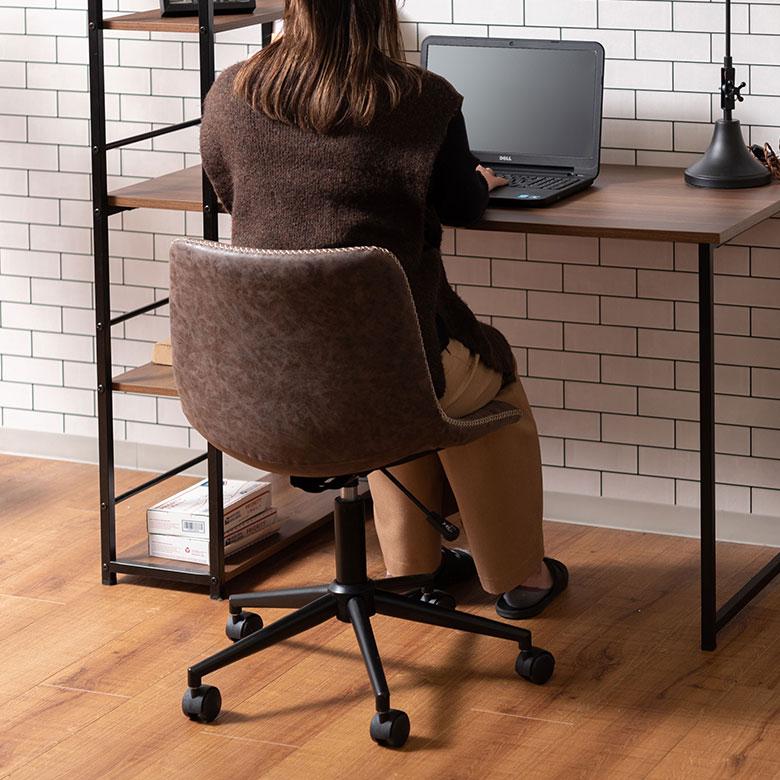 デスク チェア オフィス ワーキング 約 W 56cm D 58cm H 78-87cm SH45-54cm 在宅勤務 勉強 仕事 ソフトレザー 椅子 イス おしゃれ 北欧 家具 西海岸風 91594 | 東谷 | 11