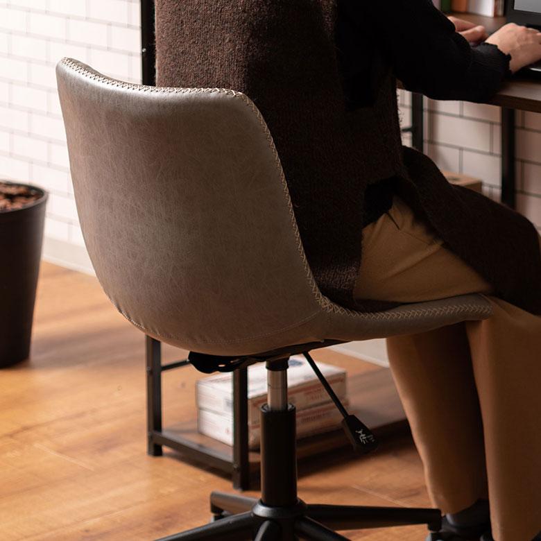 デスク チェア オフィス ワーキング 約 W 56cm D 58cm H 78-87cm SH45-54cm 在宅勤務 勉強 仕事 ソフトレザー 椅子 イス おしゃれ 北欧 家具 西海岸風 91594 | 東谷 | 12