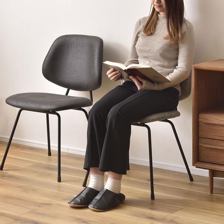 デスク チェア オフィス ワーキング W 50cm D 58cm H81cm SH 45cm ブラック グレー パープル 完成品 クロスレザー 椅子 おしゃれ 北欧 家具 西海岸風 91595 | 東谷 | 11