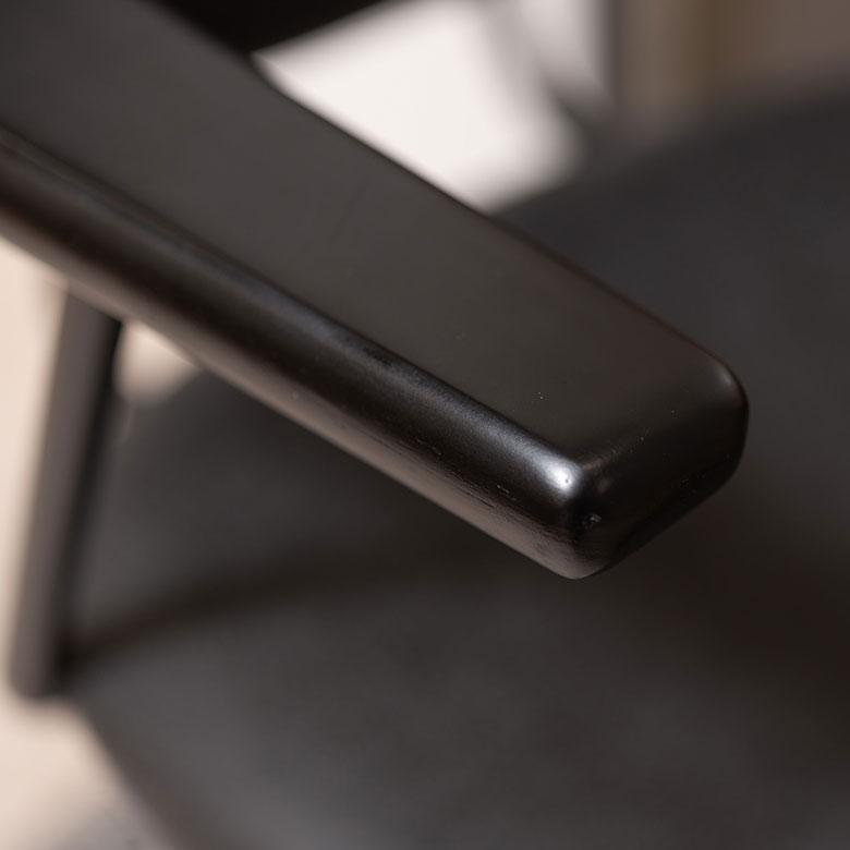 デスク チェア オフィス ワーキング 約 W 61.5cm D 61cm H 82-91cm SH44-53cm ブラック グレー 勉強 仕事 レザー風 椅子 おしゃれ 北欧 家具 西海岸風 91597 | 東谷 | 17