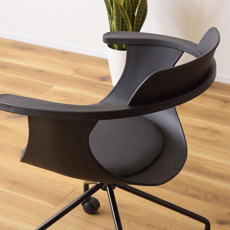 デスク チェア オフィス ワーキング 約 W 60cm D 52cm H 79cm SH 47cm ブラック ホワイト ひじ掛け 肘掛 蒸れにくい 椅子 おしゃれ 北欧 家具 西海岸風 91598 | 東谷 | 05