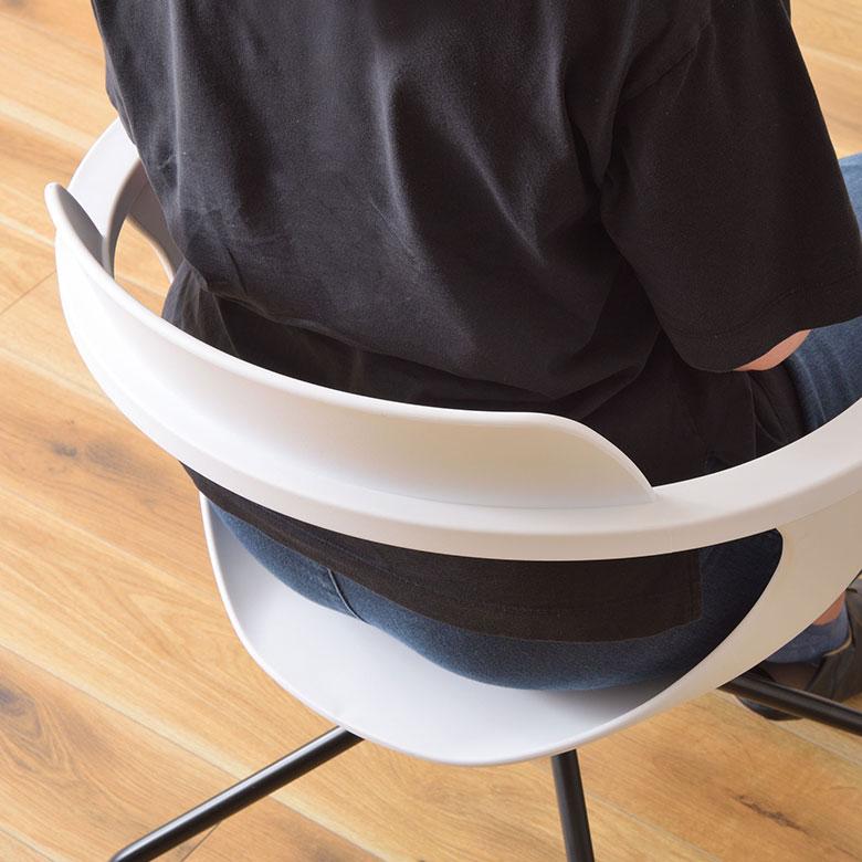 デスク チェア オフィス ワーキング 約 W 60cm D 52cm H 79cm SH 47cm ブラック ホワイト ひじ掛け 肘掛 蒸れにくい 椅子 おしゃれ 北欧 家具 西海岸風 91598 | 東谷 | 07