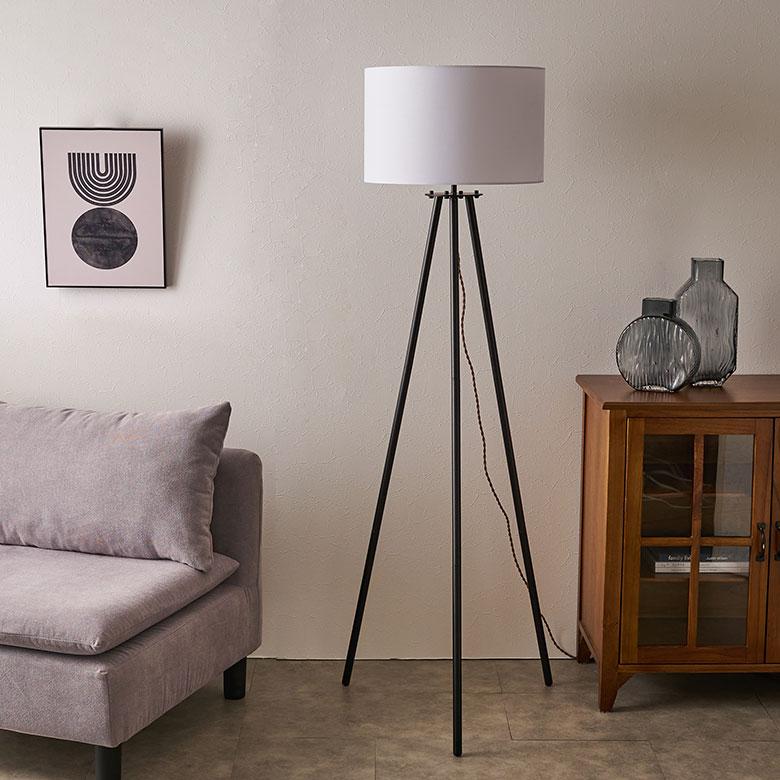 スタンド ライト 照明 ランプ 電球付き 60W 約 W 50cm D 46cm H 151cm 白 間接 フロア 電気 インテリア 器具 おしゃれ 北欧 モダン 家具 雑貨 西海岸風 91599 | 東谷