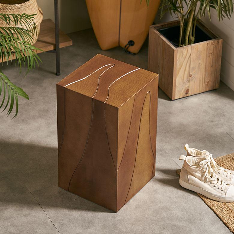 スツール サイド テーブル 椅子 イス ウッド 天然木 木製 座面高 48cm オットマン 家具 インテリア チェア 1人 掛け 1P 腰掛け おしゃれ 北欧 西海岸風 91601 | 東谷 | 01