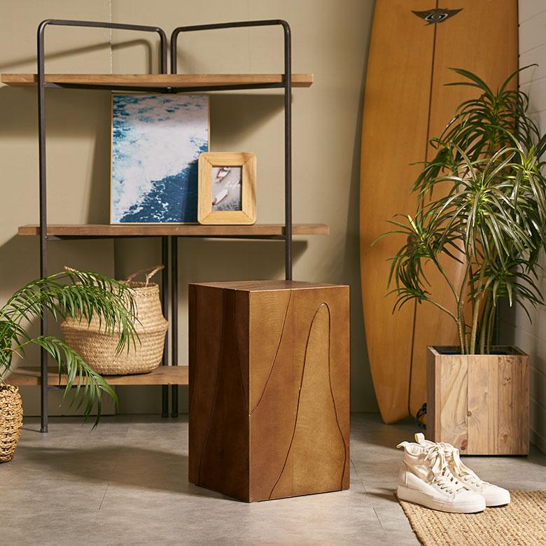 スツール サイド テーブル 椅子 イス ウッド 天然木 木製 座面高 48cm オットマン 家具 インテリア チェア 1人 掛け 1P 腰掛け おしゃれ 北欧 西海岸風 91601 | 東谷 | 09