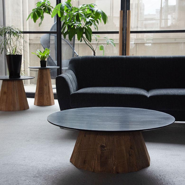 テーブル 円卓 ラウンド 丸型 L 直径 90cm 高さ 32cm ウッド 家具 インテリア センター サイド コーヒー リゾート 店舗 カフェ おしゃれ 北欧 西海岸 91607 | 東谷 | 11