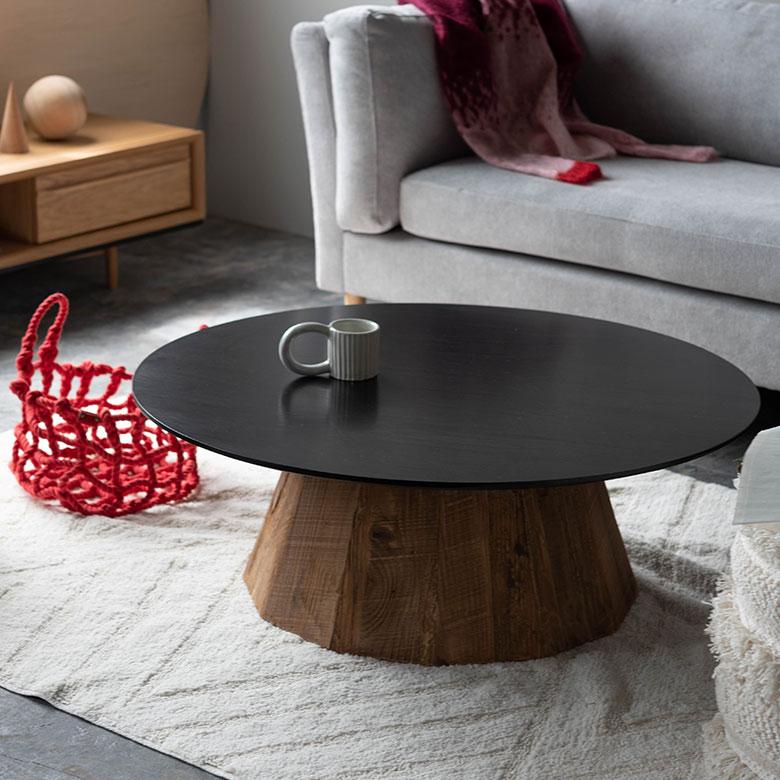 テーブル 円卓 ラウンド 丸型 L 直径 90cm 高さ 32cm ウッド 家具 インテリア センター サイド コーヒー リゾート 店舗 カフェ おしゃれ 北欧 西海岸 91607 | 東谷 | 12