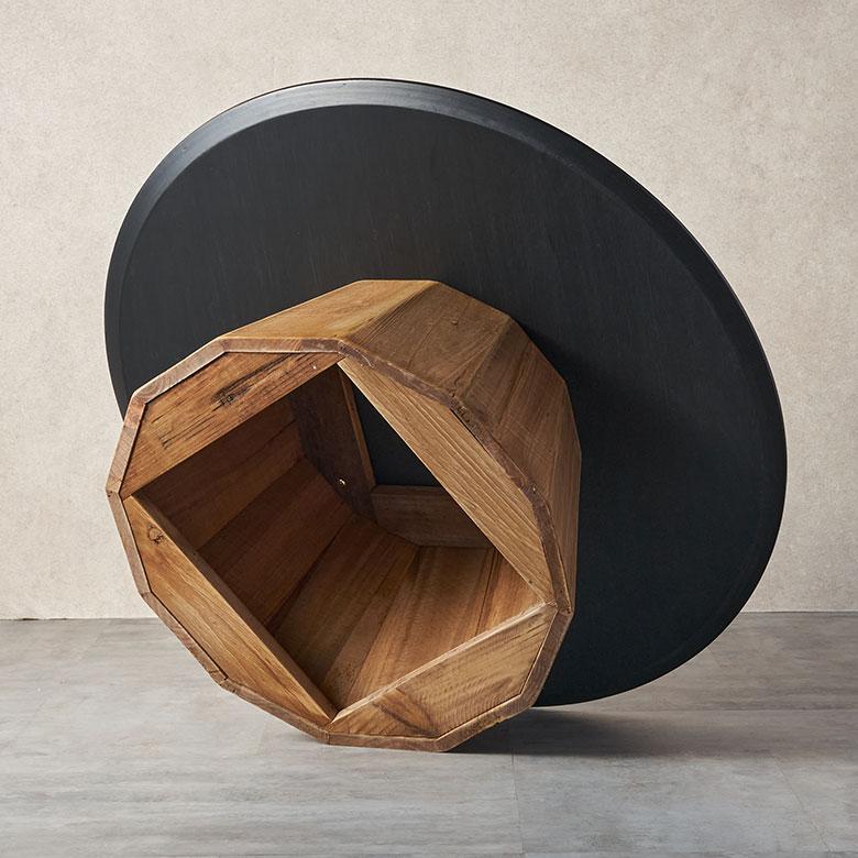 テーブル 円卓 ラウンド 丸型 L 直径 90cm 高さ 32cm ウッド 家具 インテリア センター サイド コーヒー リゾート 店舗 カフェ おしゃれ 北欧 西海岸 91607 | 東谷 | 17