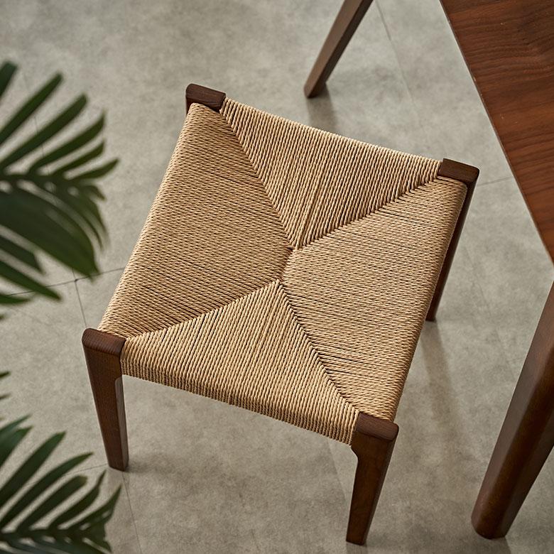 スツール チェア 椅子 ベンチ 天然木 ペーパーコード 木製 四角 ナチュラル 軽量 疲れにくい オールシーズン 春 夏 秋 冬 おしゃれ 北欧 家具 西海岸 91610 | 東谷 | 08