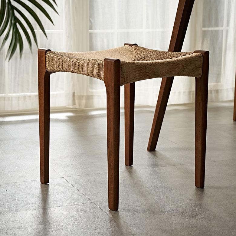 スツール チェア 椅子 ベンチ 天然木 ペーパーコード 木製 四角 ナチュラル 軽量 疲れにくい オールシーズン 春 夏 秋 冬 おしゃれ 北欧 家具 西海岸 91610 | 東谷 | 09