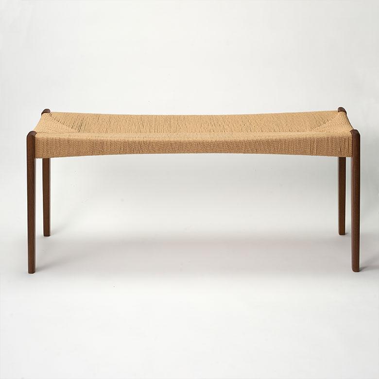 チェア 椅子 いす イス 天然木 ペーパーコード 木製 ウッド 長方形 約 W 105cm D 36cm H 46cm ベージュ ブラウン ナチュラル 軽量 疲れにくい 91611 | 東谷 | 19