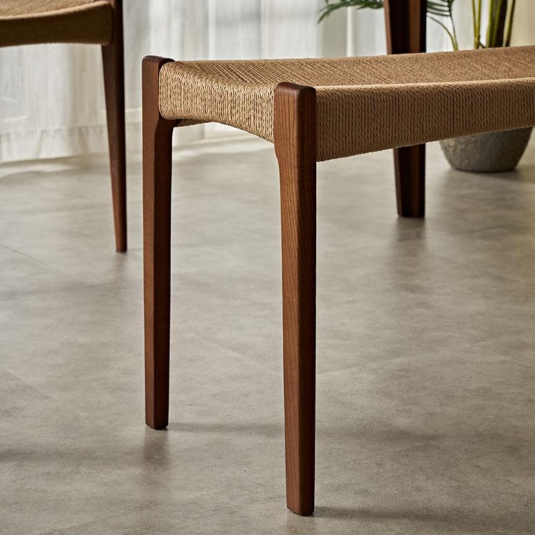 チェア 椅子 いす イス 天然木 ペーパーコード 木製 ウッド 長方形 約 W 105cm D 36cm H 46cm ベージュ ブラウン ナチュラル 軽量 疲れにくい 91611 | 東谷 | 09