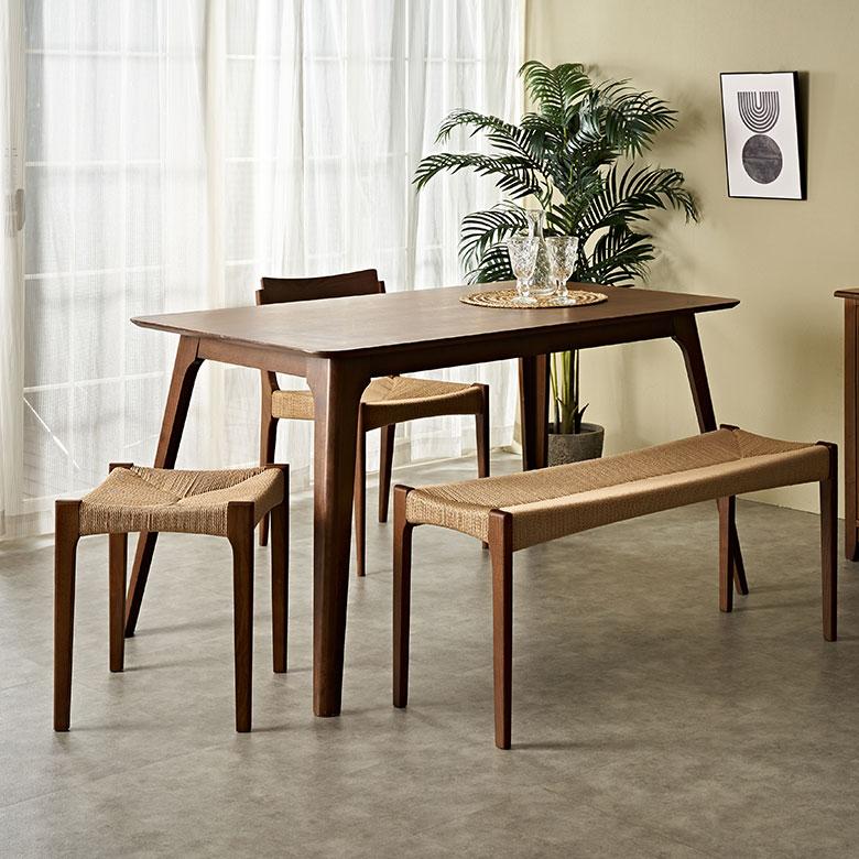 チェア 椅子 いす イス 天然木 ペーパーコード 木製 ウッド 長方形 約 W 105cm D 36cm H 46cm ベージュ ブラウン ナチュラル 軽量 疲れにくい 91611 | 東谷 | 11