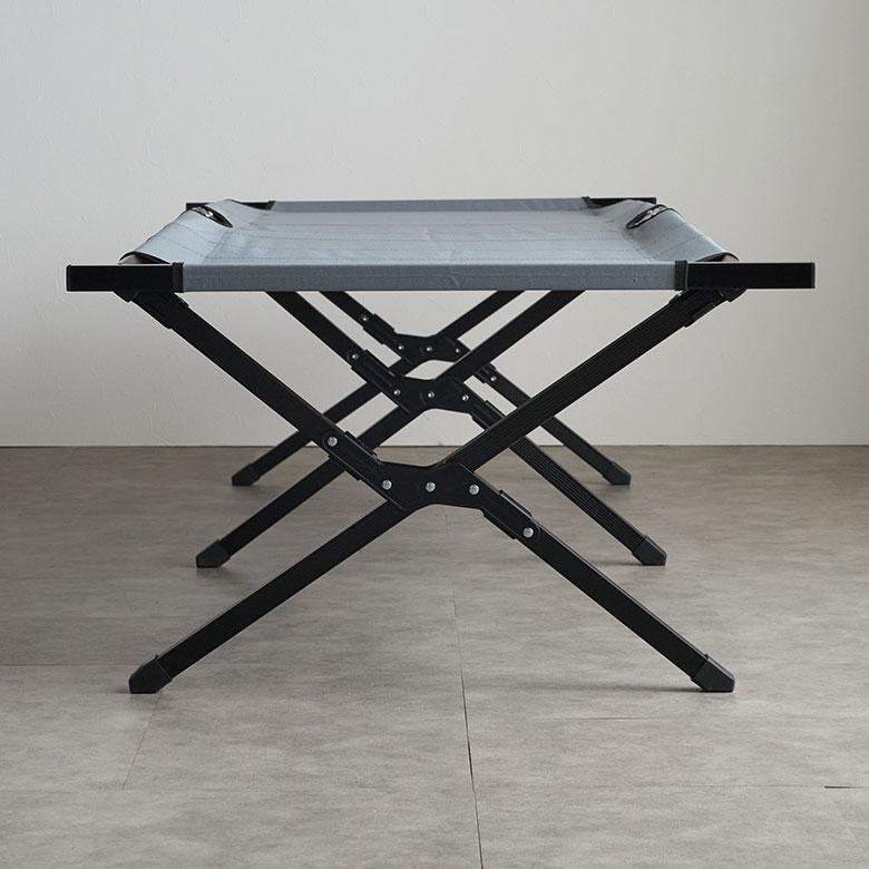 フォールディング チェア ベンチ ベッド 収納袋付 コット アルミ W 190cm  D 72.5cm H 43cm  アウトドア 2人掛け コンパクト キャンプ 屋外 室外 西海岸 91616 | 東谷 | 13