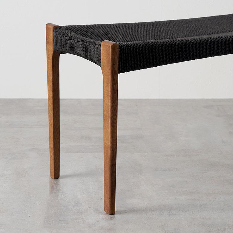 ベンチ チェア 天然 木 製 ペーパーコード 座面高 45cm 幅 105cm 椅子 スタイリッシュ ホテルライク おしゃれ 北欧 リゾート 家具 インテリア 西海岸 91618 | 東谷 | 14