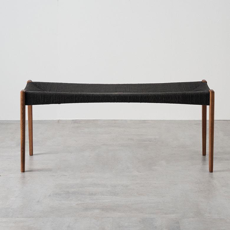 ベンチ チェア 天然 木 製 ペーパーコード 座面高 45cm 幅 105cm 椅子 スタイリッシュ ホテルライク おしゃれ 北欧 リゾート 家具 インテリア 西海岸 91618 | 東谷 | 16