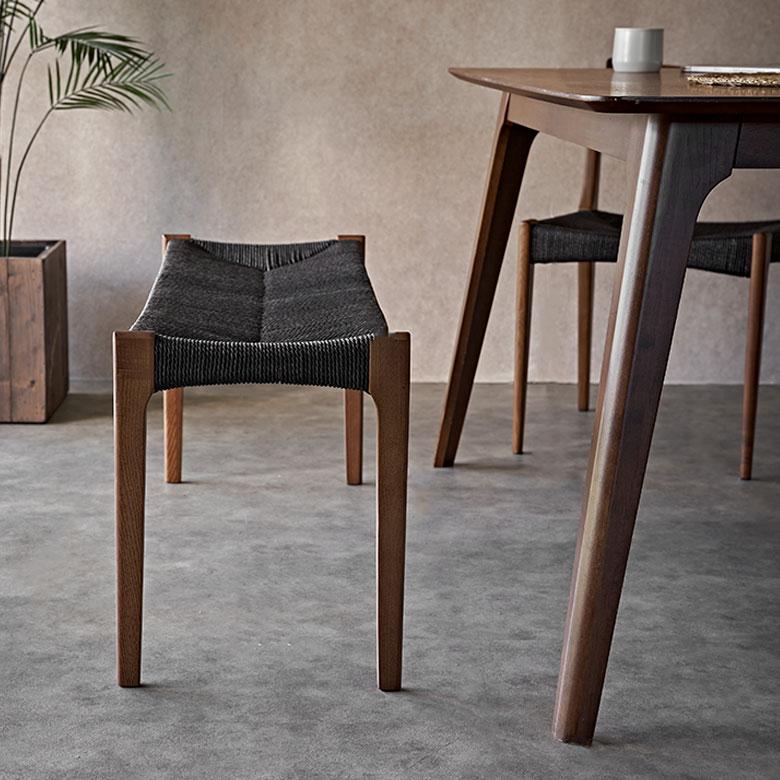 ベンチ チェア 天然 木 製 ペーパーコード 座面高 45cm 幅 105cm 椅子 スタイリッシュ ホテルライク おしゃれ 北欧 リゾート 家具 インテリア 西海岸 91618 | 東谷 | 09