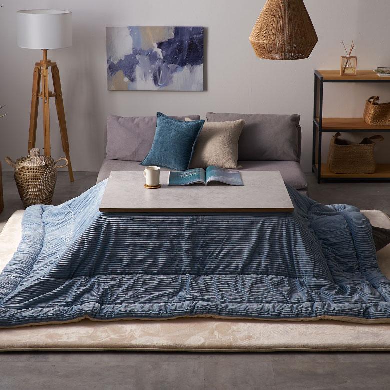 こたつ テーブル 約 幅 105cm ストーン 大理石 調 長方形 本体 デスク 学習 机 暖房器具 ヒーター おしゃれ 北欧 リゾート 雑貨 家具 インテリア 西海岸 91619 | 東谷 | 03