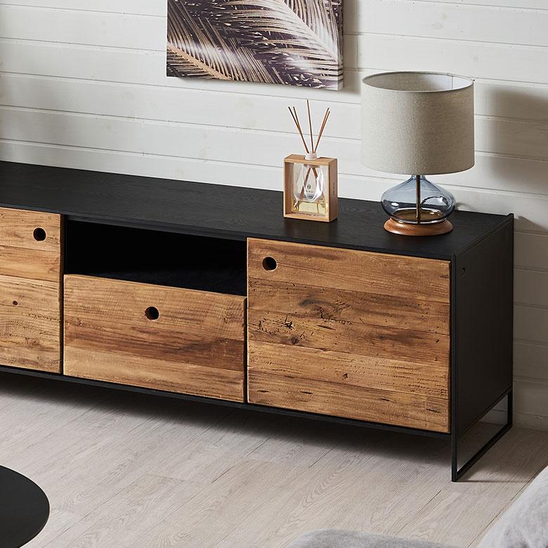 ロー ボード テレビ 台 天然 木 約 幅 145cm 引き出し 扉 付き 収納 棚 TV ラック リビング ソフトクローズ 北欧 おしゃれ 家具 インテリア 西海岸 91623 |  | 07