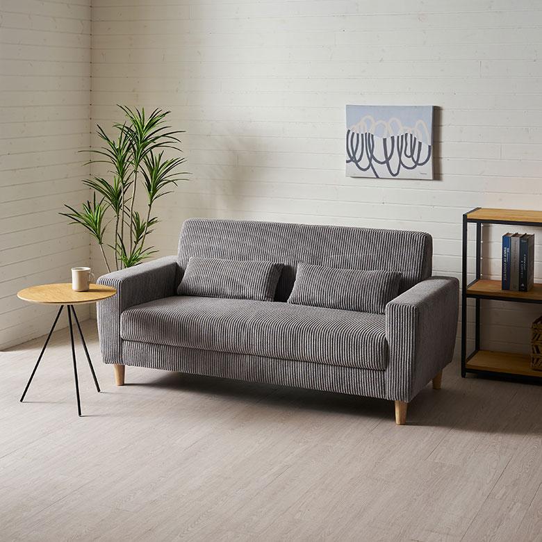 ソファ 2人 掛け 2P 天然 木 製 ウッド 約 W163cm D76cm H76cm SH41cm ひじ ロー ファブリック クッション 付 北欧 おしゃれ 家具 インテリア 西海岸 91624 |  | 10