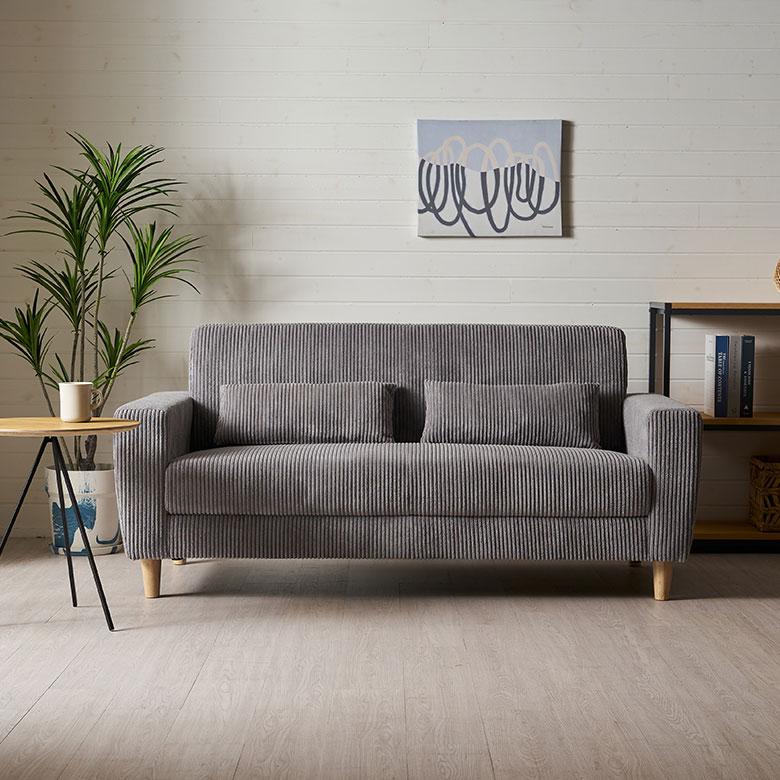 ソファ 2人 掛け 2P 天然 木 製 ウッド 約 W163cm D76cm H76cm SH41cm ひじ ロー ファブリック クッション 付 北欧 おしゃれ 家具 インテリア 西海岸 91624 |  | 11