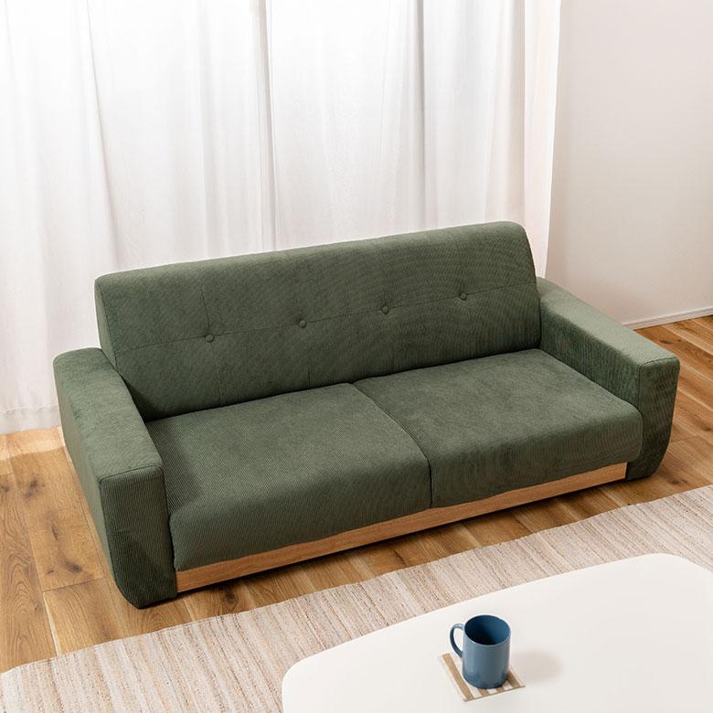 ソファ 2人 掛け 2P 天然 木 製 ウッド 約 W160cm D77cm H72cm SH39cm ひじ ロー ファブリック クッション 付 北欧 おしゃれ 家具 インテリア 西海岸 91626 |  | 14