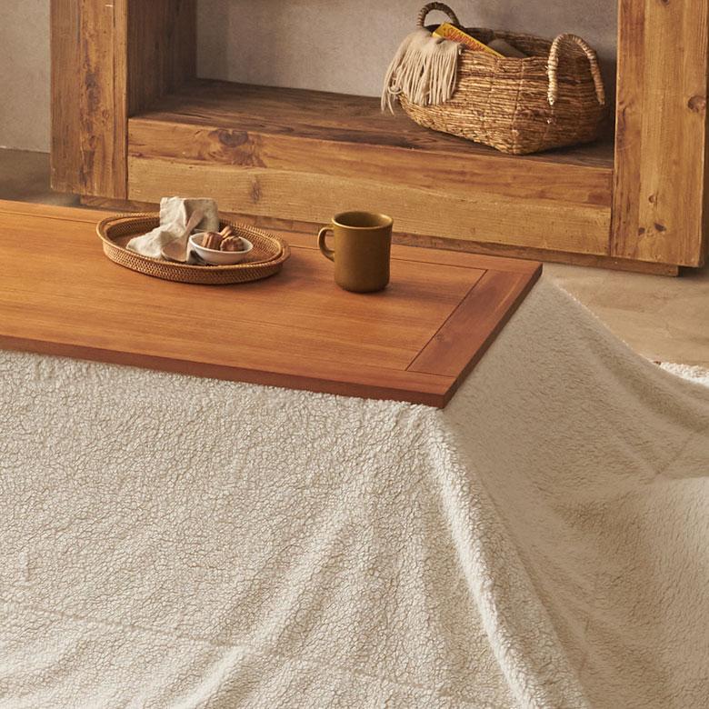 こたつテーブル 長方形 105 天然木 こたつ テーブル 家具調こたつ 105 一人用こたつ リビング コタツ おしゃれ 北欧 リゾート 家具 インテリア 西海岸 91630 | 東谷 | 02