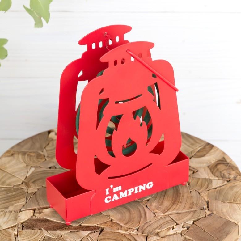 蚊取り線香ホルダー 蚊取り線香立て 蚊取り線香入れ おしゃれ アイアン蚊遣り 蚊取り線香 蚊遣り 蚊やり 吊り下げ 赤系 朱色 庭 ガーデン かわいい 92027 | ブランド登録なし