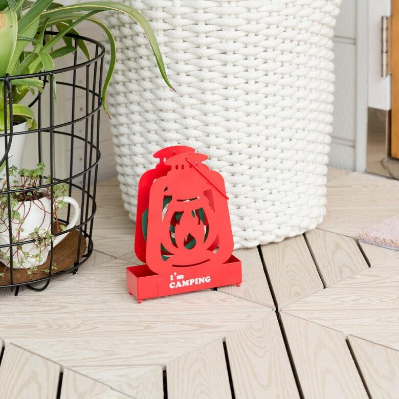 蚊取り線香ホルダー 蚊取り線香立て 蚊取り線香入れ おしゃれ アイアン蚊遣り 蚊取り線香 蚊遣り 蚊やり 吊り下げ 赤系 朱色 庭 ガーデン かわいい 92027 | ブランド登録なし | 01